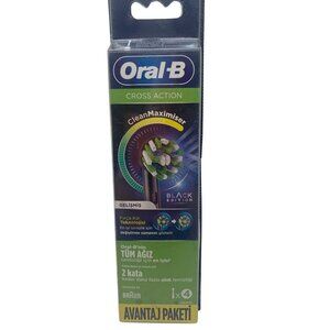 Oral-B Cross Action Advanced Black Edition Toothbrush Refill Heads 4 Pack